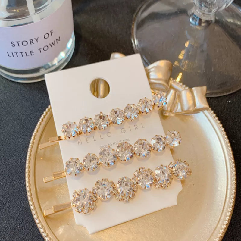PIXIE - 3pcs set gold/sIlver Rhinestone side pins