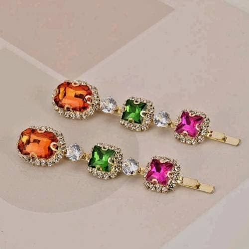 SUNNY - Colorful gemstone Crystal Bobby Pins