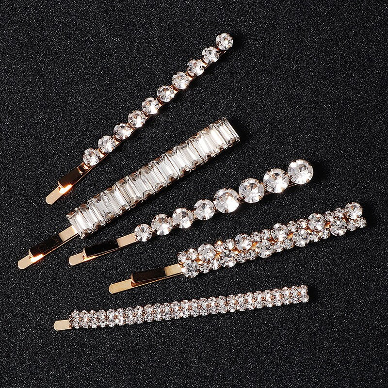 FIFI - White Diamond Rhinestone Hairpin 5pc Set.