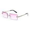 Small Rimless Rectangle Sunglasses - Unisex