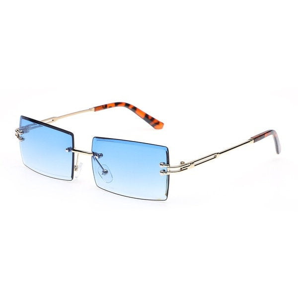 Small Rimless Rectangle Sunglasses - Unisex