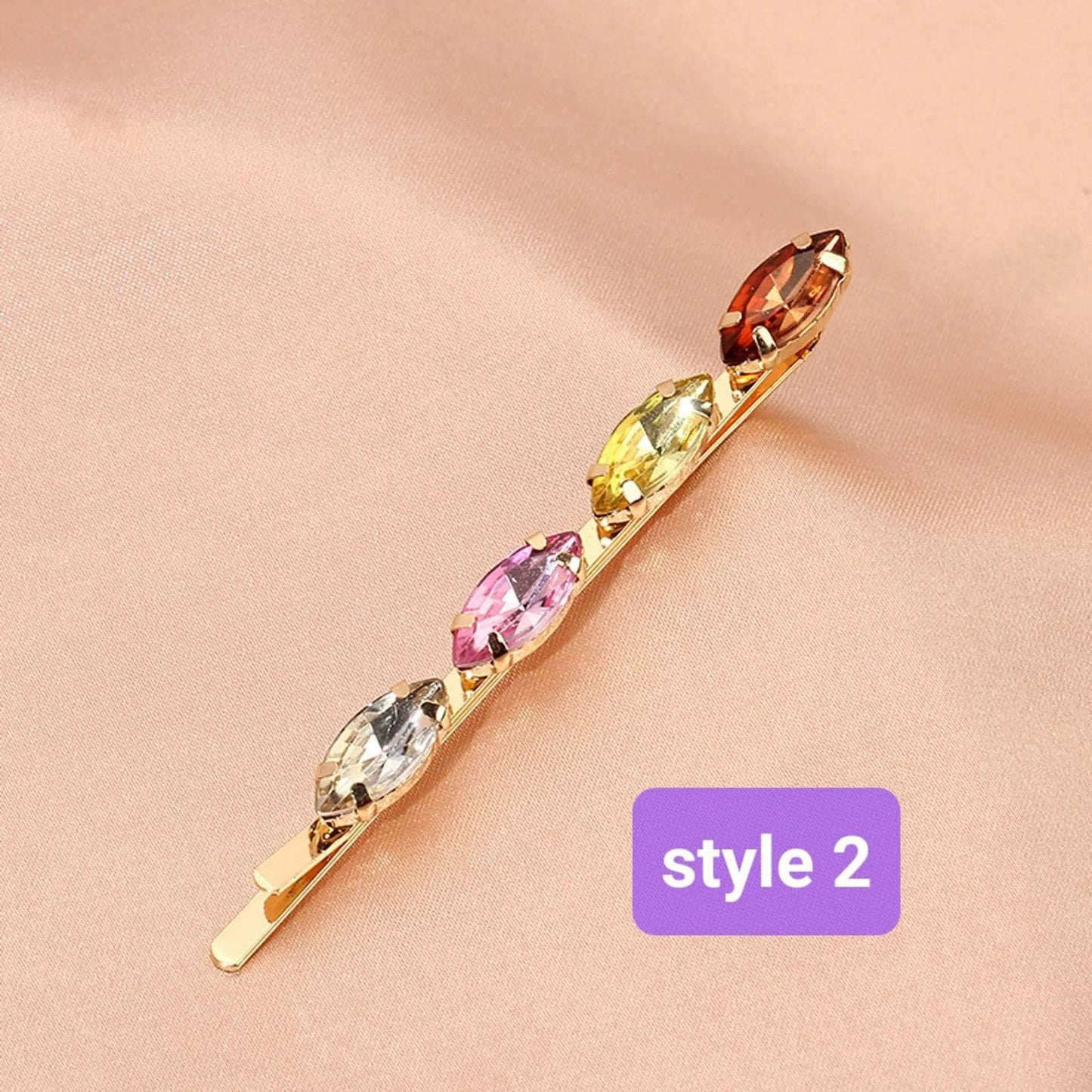 Colorful Swarovski Crystal Bobby Pins 1pc or 5pc set