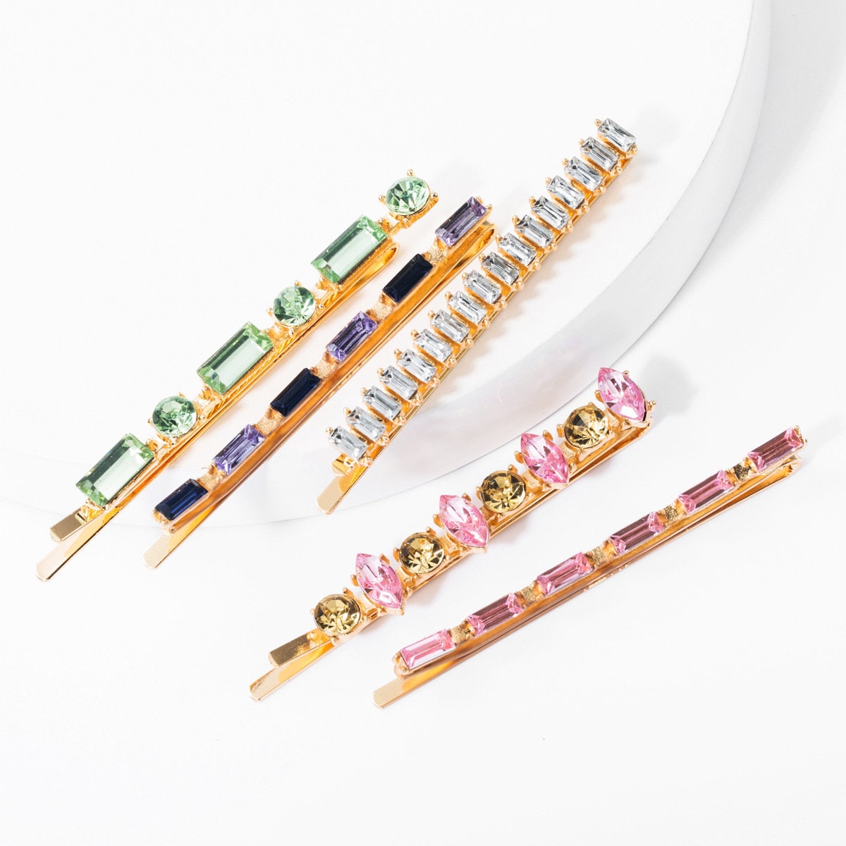MIMI - Colorful Diamond Rhinestone Hairpin 5pc Set.