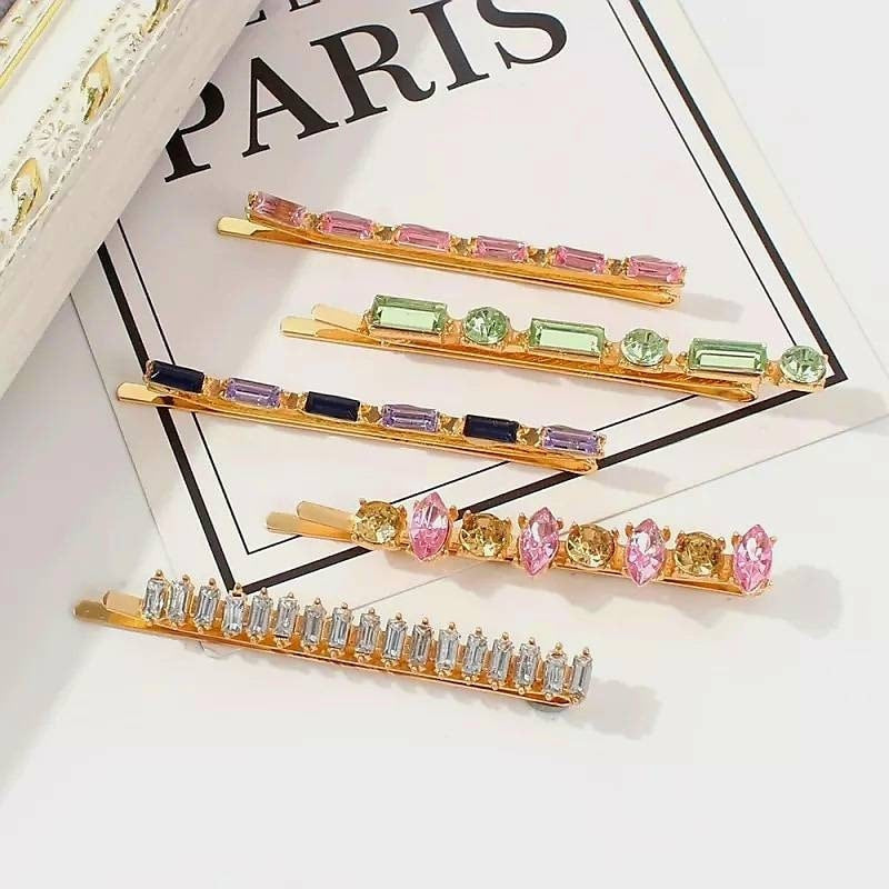 MIMI - Colorful Diamond Rhinestone Hairpin 5pc Set.