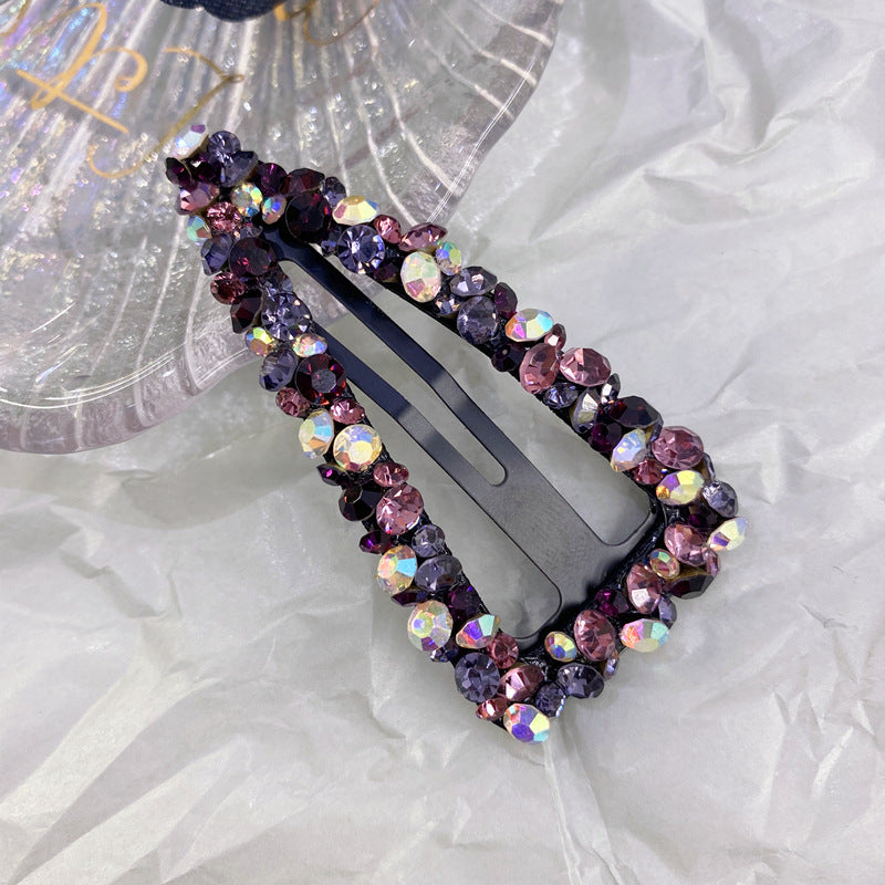 Triangle Crystal bling stylish snap hair clip