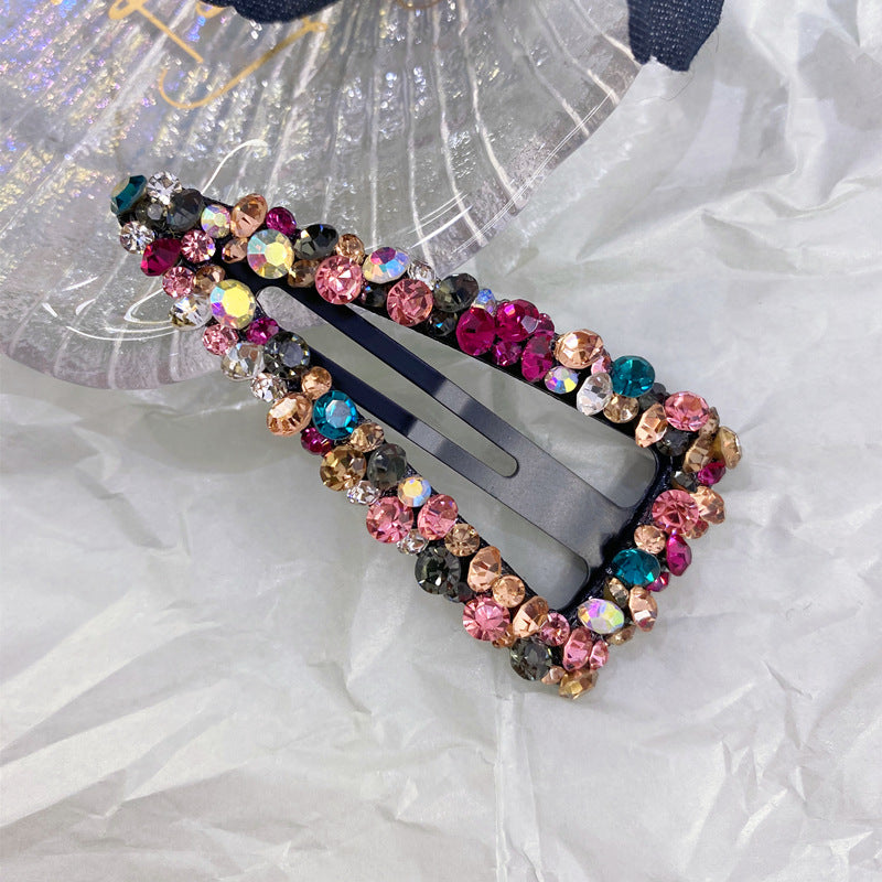 Triangle Crystal bling stylish snap hair clip