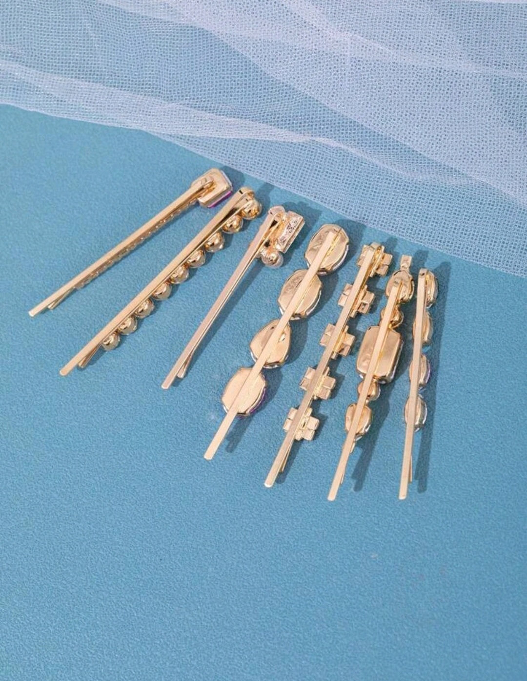 JUNIE - 7pcs Rhinestone bobby pin hair pin set