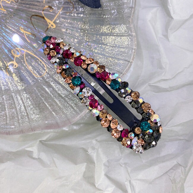 colorful teardrop snap hair clips