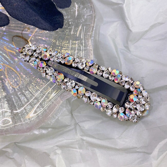 silver teardrop snap hair clips