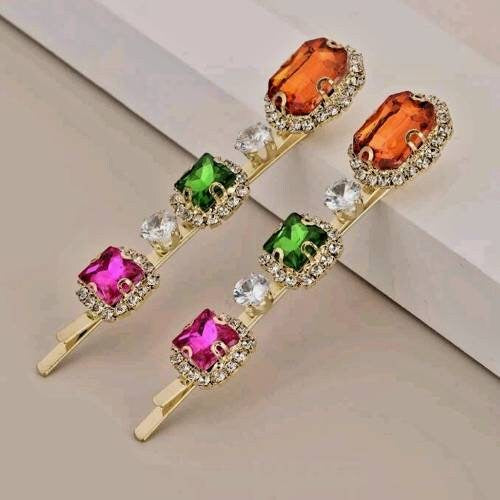 SUNNY - Colorful gemstone Crystal Bobby Pins