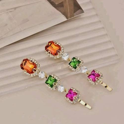 SUNNY - Colorful gemstone Crystal Bobby Pins