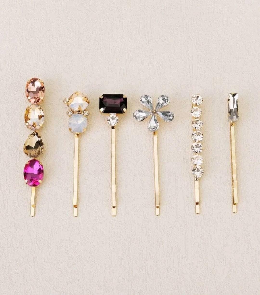 LILA - 6pcs Rhinestone bobby pin hair pin set