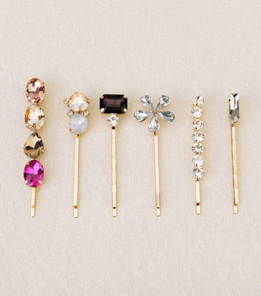 LILA - 6pcs Rhinestone bobby pin hair pin set