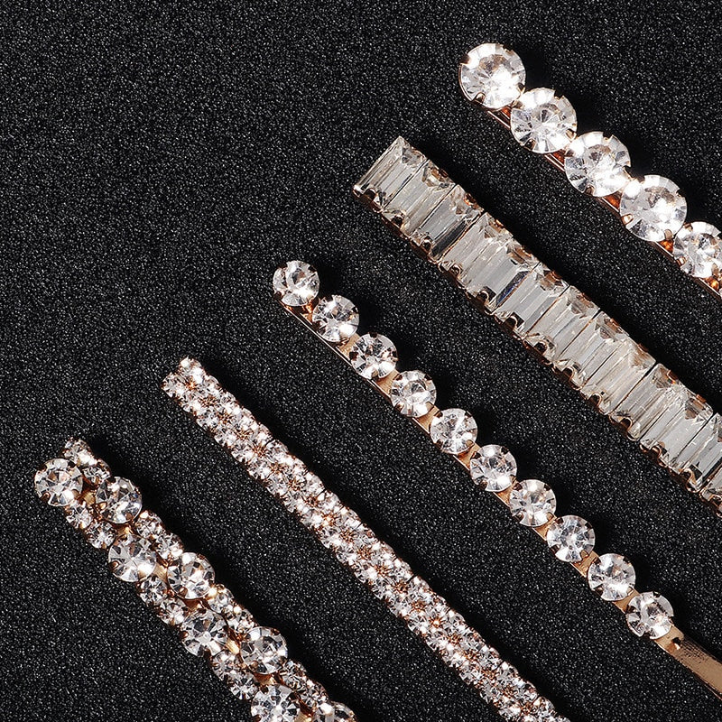 FIFI - White Diamond Rhinestone Hairpin 5pc Set.