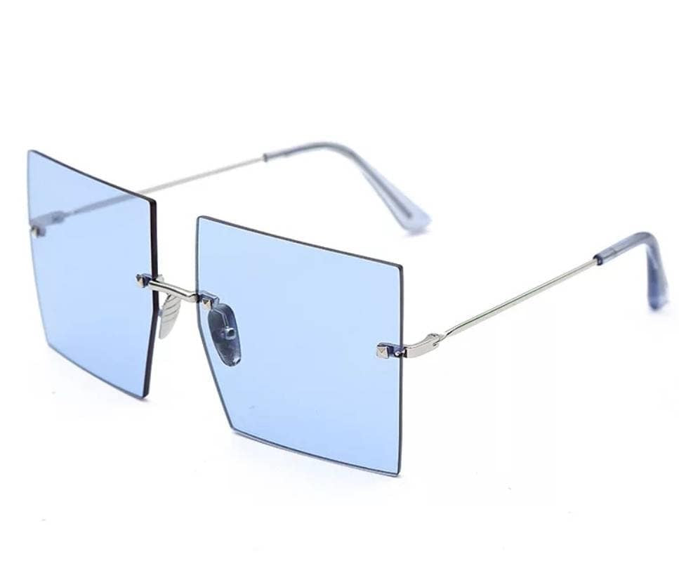 Square Rimless Oversized Sunglasses - Unisex