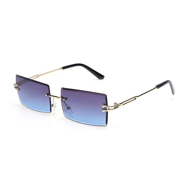 Small Rimless Rectangle Sunglasses  - Unisex
