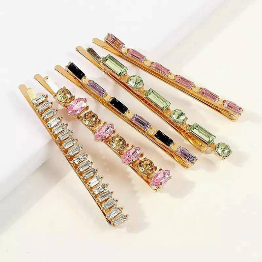 MIMI - Colorful Diamond Rhinestone Hairpin 5pc Set.